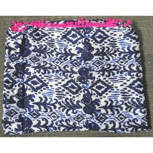 Infinity Scarf Lilly Pullitzer Twist Lightweight‎ Blue, White, Black & Pink Poms